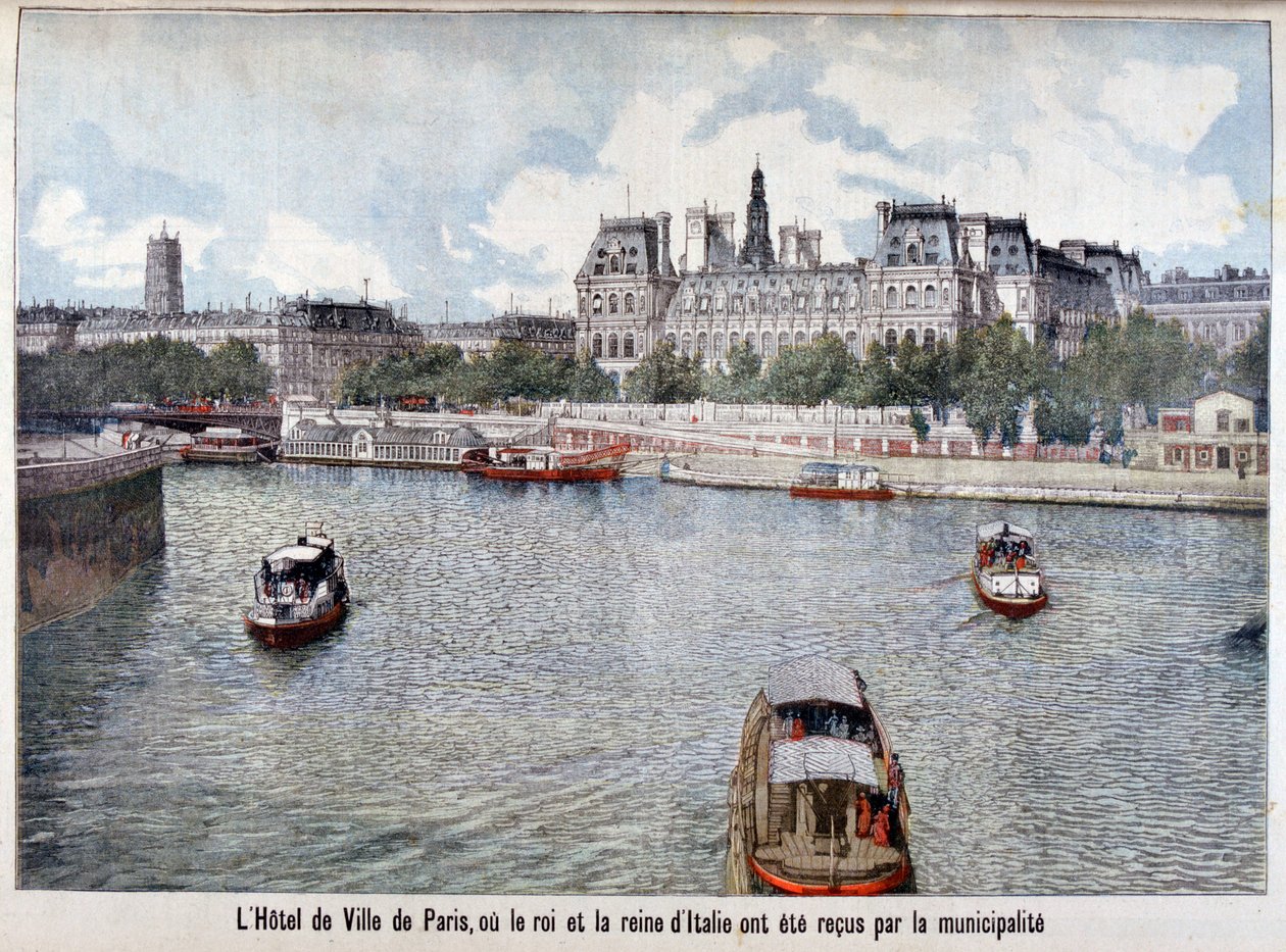 Die Seine und das Hôtel de Ville, Paris, 1903 von Unbekannt