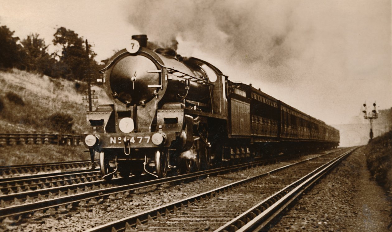 Der S.R. West of England Express passiert Earlsfield, frühes 20. Jahrhundert von Unbekannt