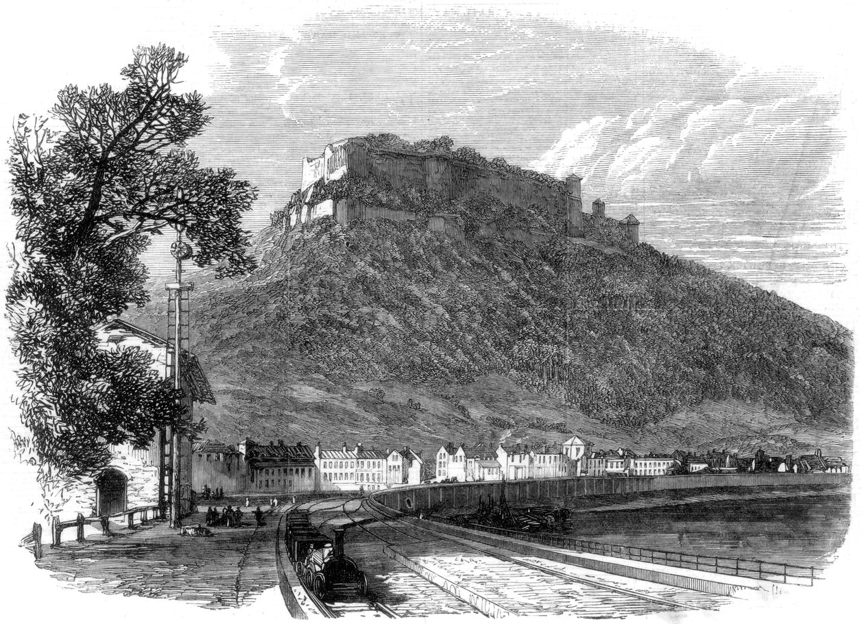 Die sächsische Festung Königstein an der Elbe, bei Dresden, Deutschland, 1866 von Unbekannt