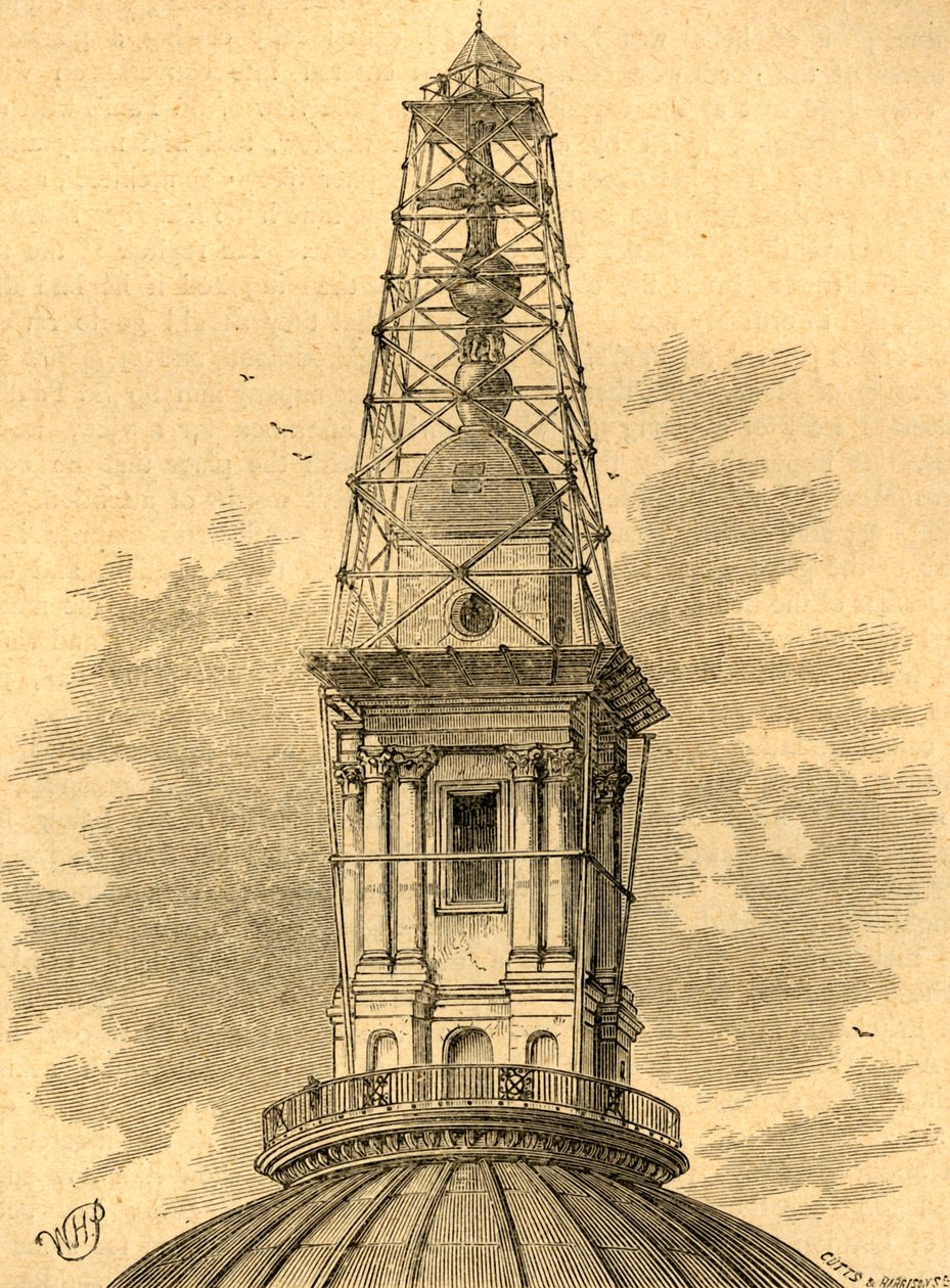 Das Gerüst und die Sternwarte auf St. Pauls im Jahr 1848, 1897 von Unbekannt