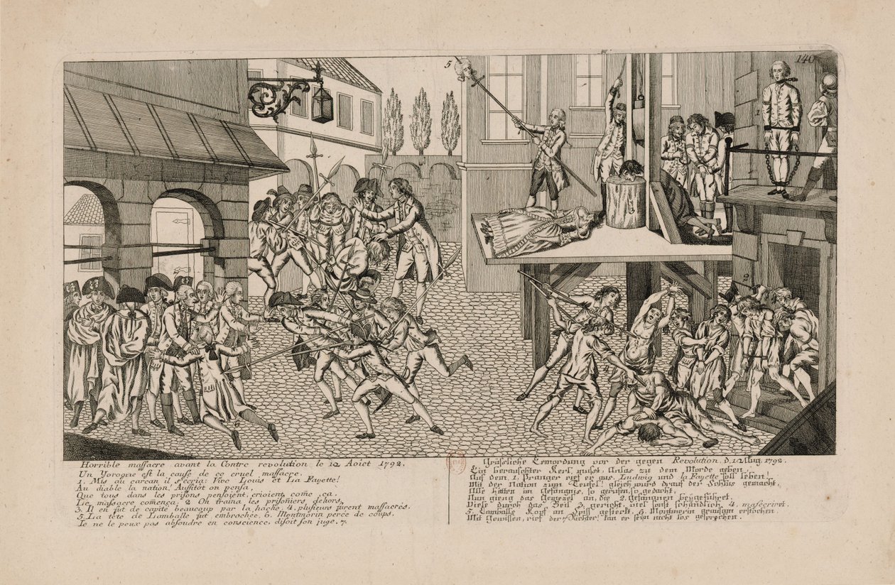 Die Septembermassaker von 1792. Der Tod der Prinzessin de Lamballe von Unbekannt