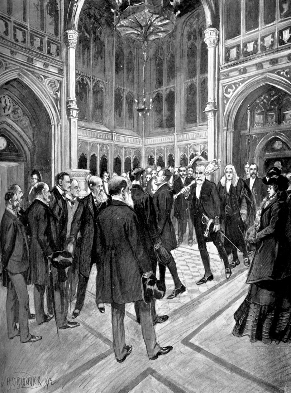 Die Prozession der Sprecher, House of Commons, Palace of Westminster, London, um 1905 von Unbekannt