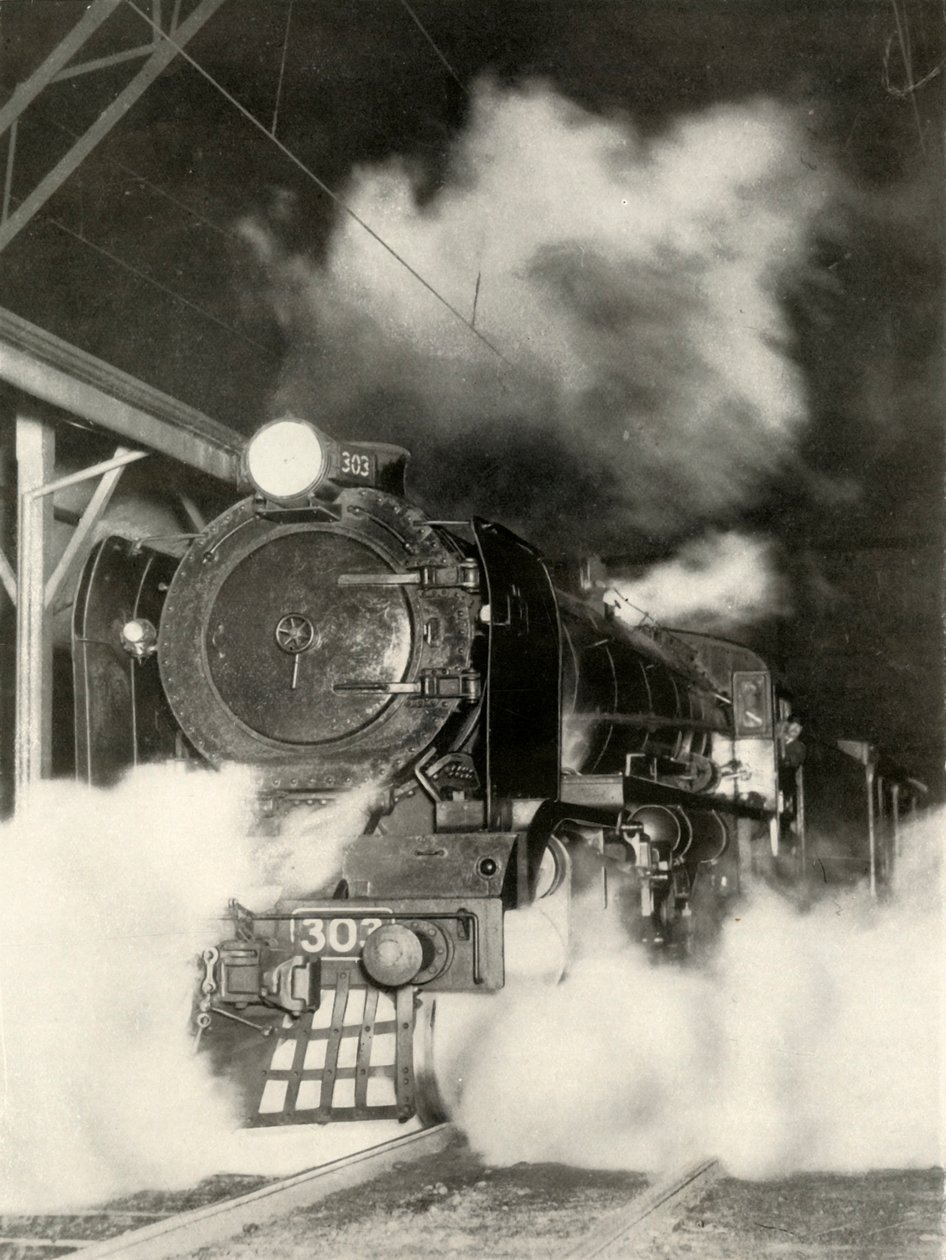 Der Sydney Limited verlässt den Spencer Street Bahnhof, Melbourne, um 18 Uhr, 1935-36 von Unbekannt