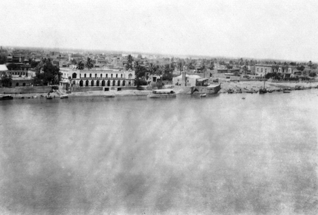 Der Tigris-Fluss vom 31. britischen Feldlazarett, Bagdad, Mesopotamien, Erster Weltkrieg, 1918 von Unbekannt
