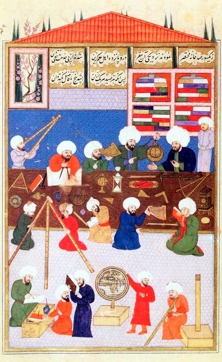 Der türkische Astronom Takiuddin in seinem Observatorium in Galata, Istanbul, 1581 von Unbekannt