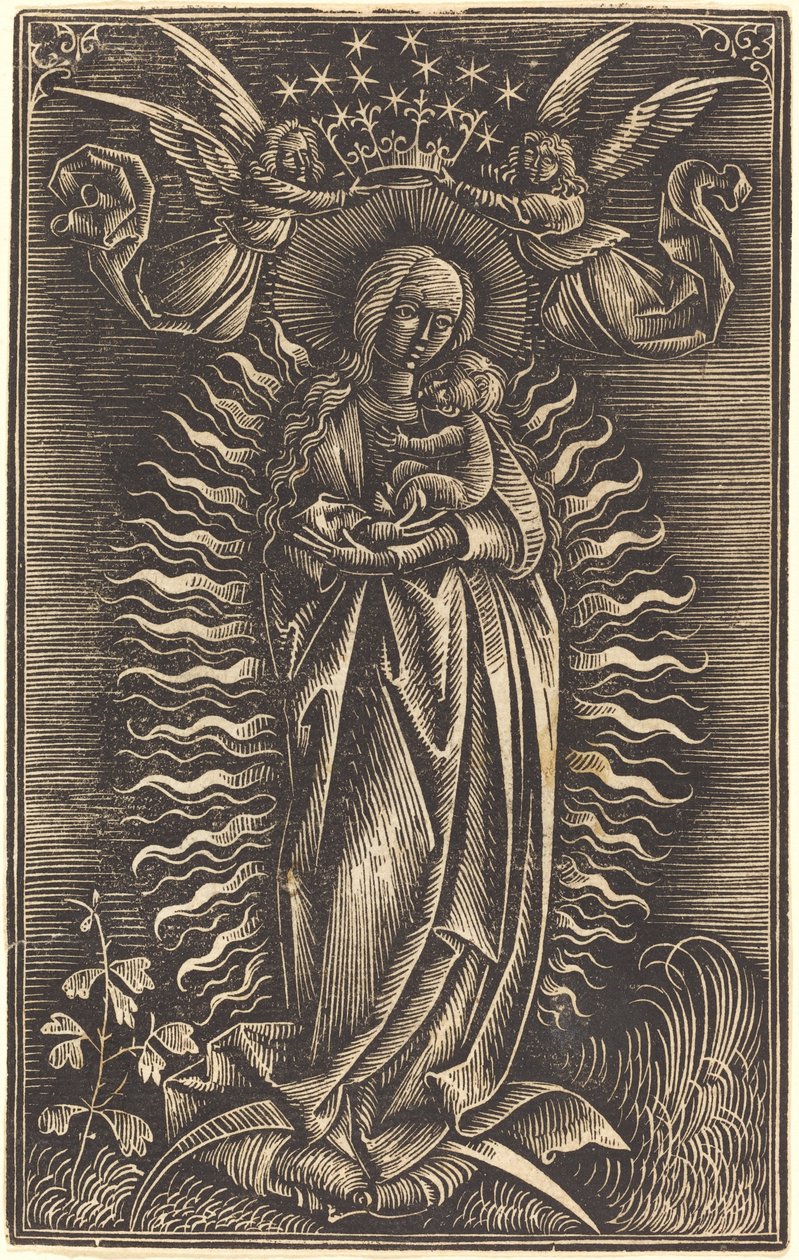 Die Jungfrau von zwei Engeln gekrönt, ca. 1500 von Unbekannt