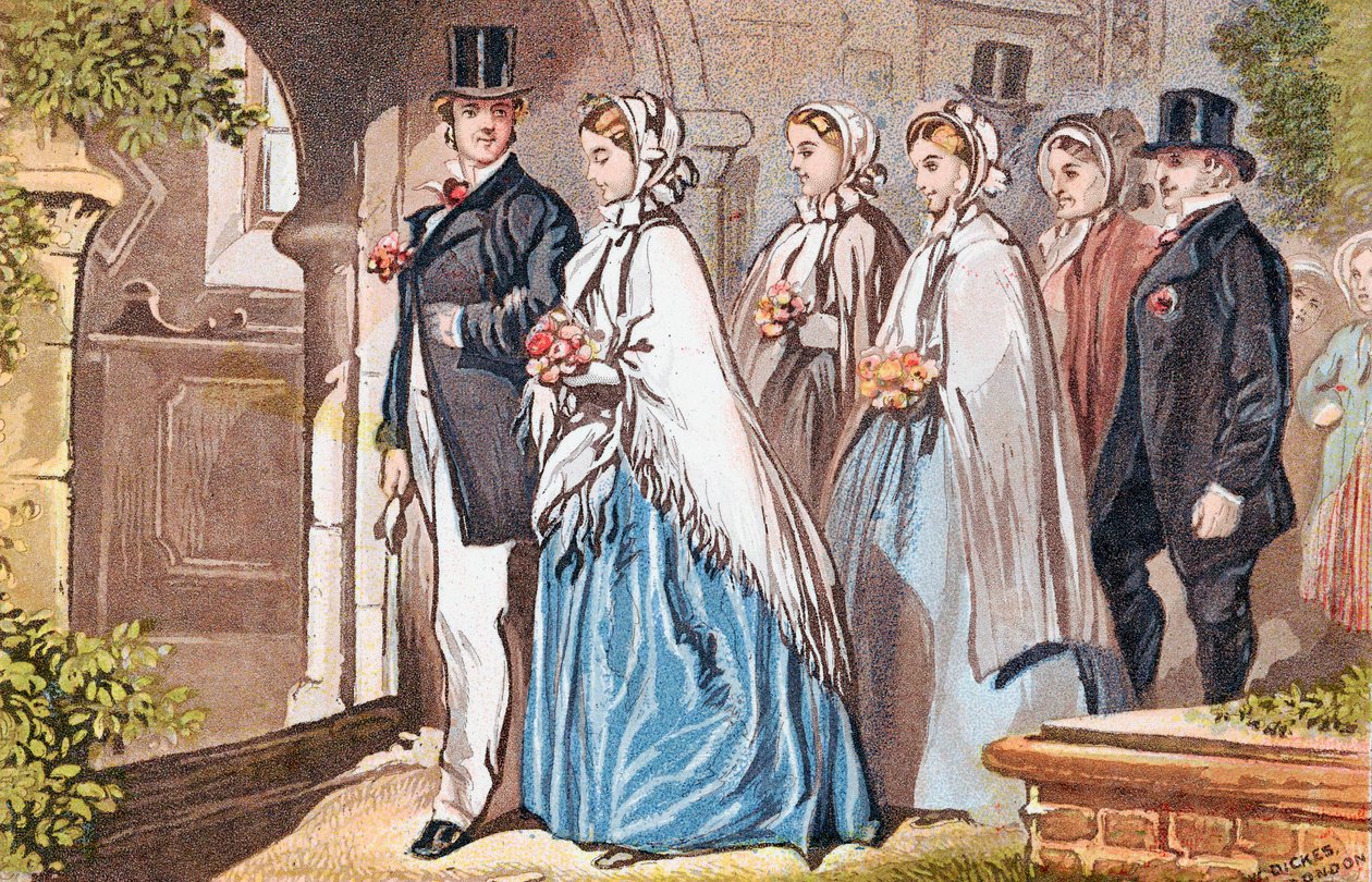 Der Hochzeitstag, um 1885 von Unbekannt