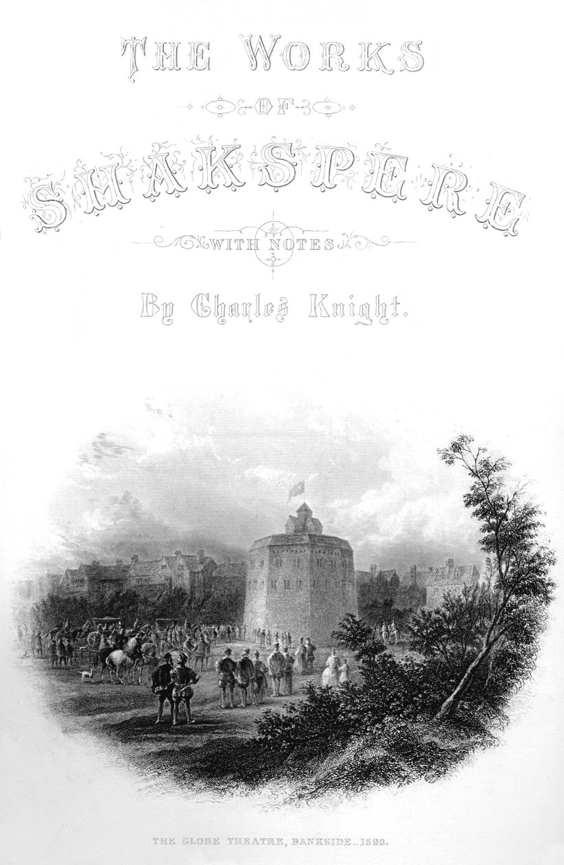 Die Werke von Shakspere - Das Globe Theatre, Bankside, 1593, um 1870 von Unbekannt