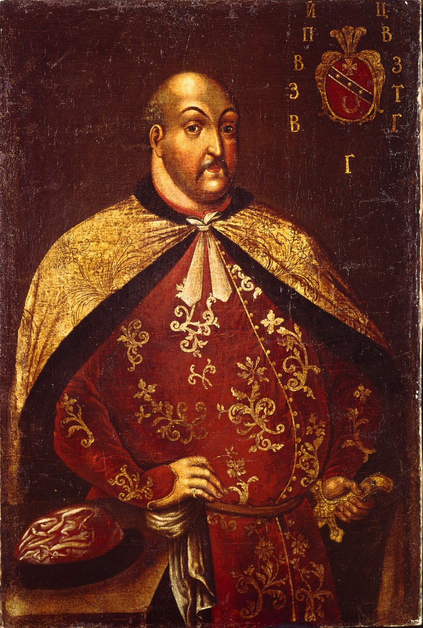 Die Saporoger Kosaken Ataman Vasily Grigoryevich Gamaleya, ca. 1760 von Unbekannt