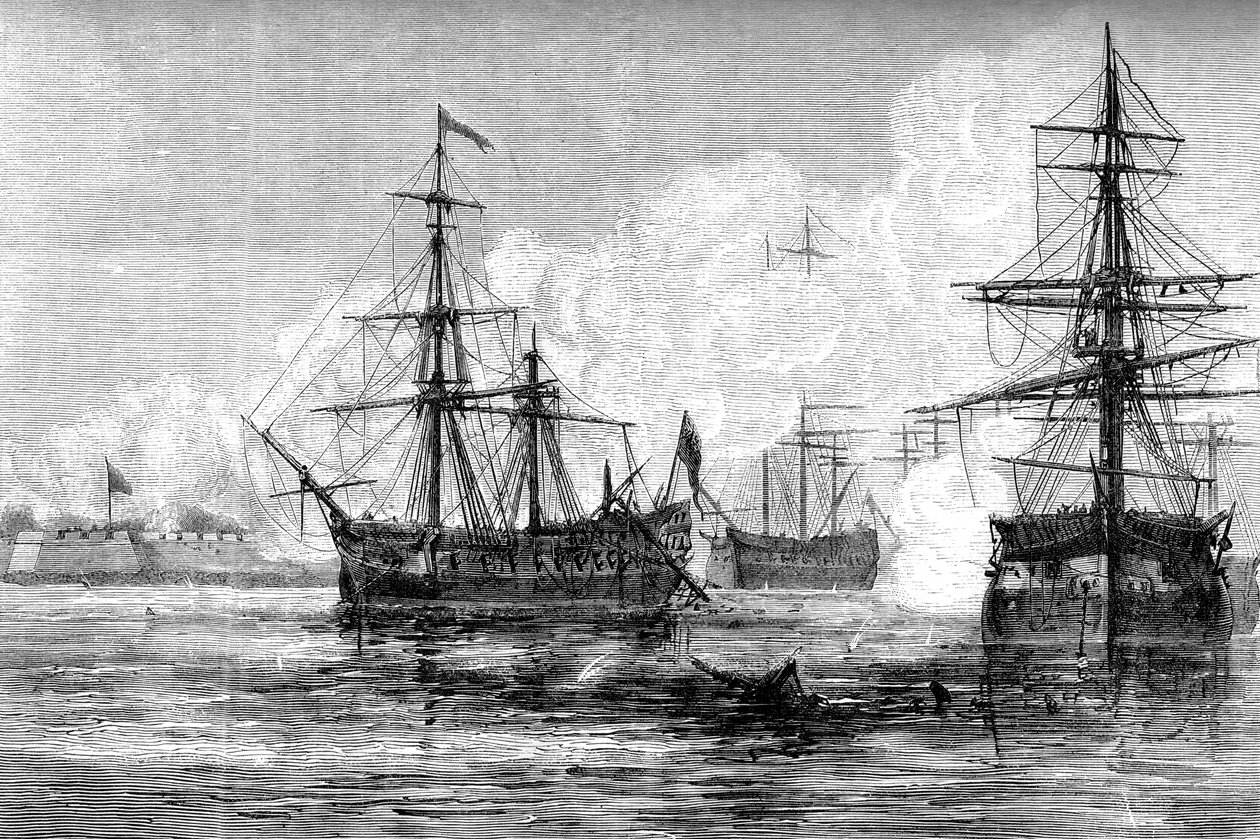 Der Angriff auf Sullivans Island, South Carolina, 1776 von Unbekannt