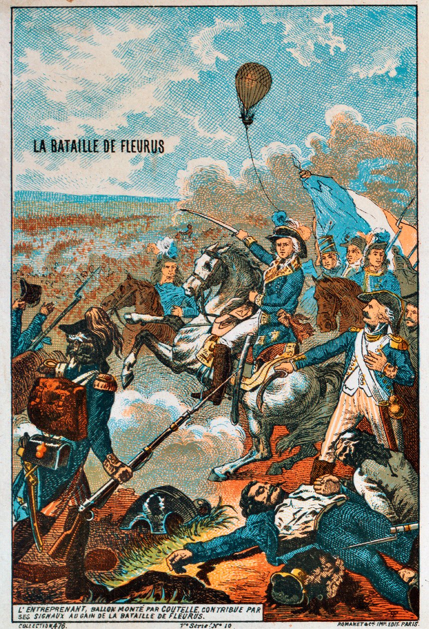 Der Ballon Entreprenant, geflogen von Coutelle, in der Schlacht von Fleurus, 1794 1890er Jahre von Unbekannt