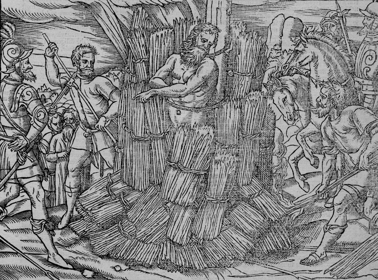 Die Verbrennung von Meister Hieronymus von Prag, um 1563 von Unbekannt