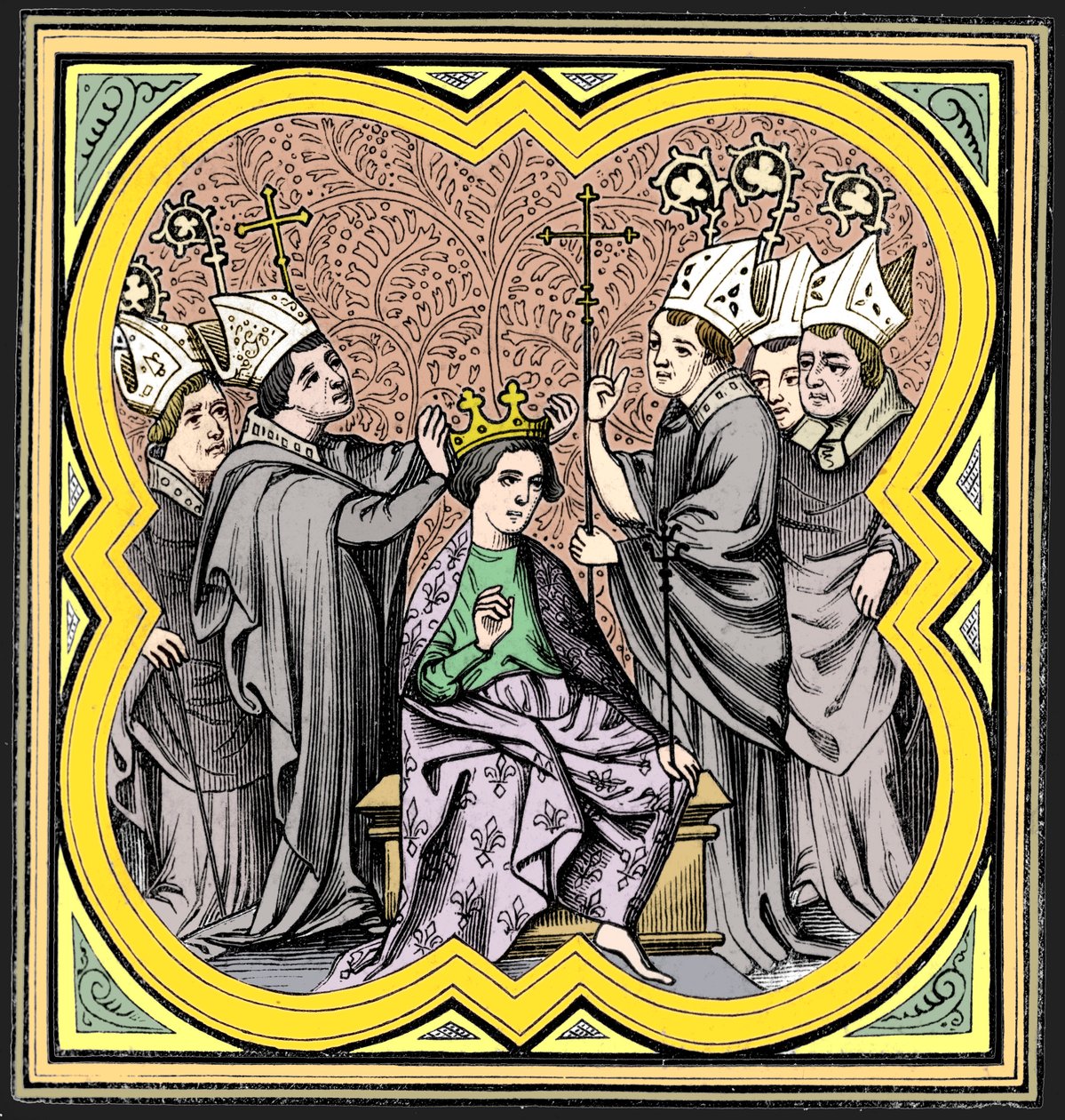 Die Krönung Karls des Großen 712-814, 14. Jahrhundert, 1849 von Unbekannt