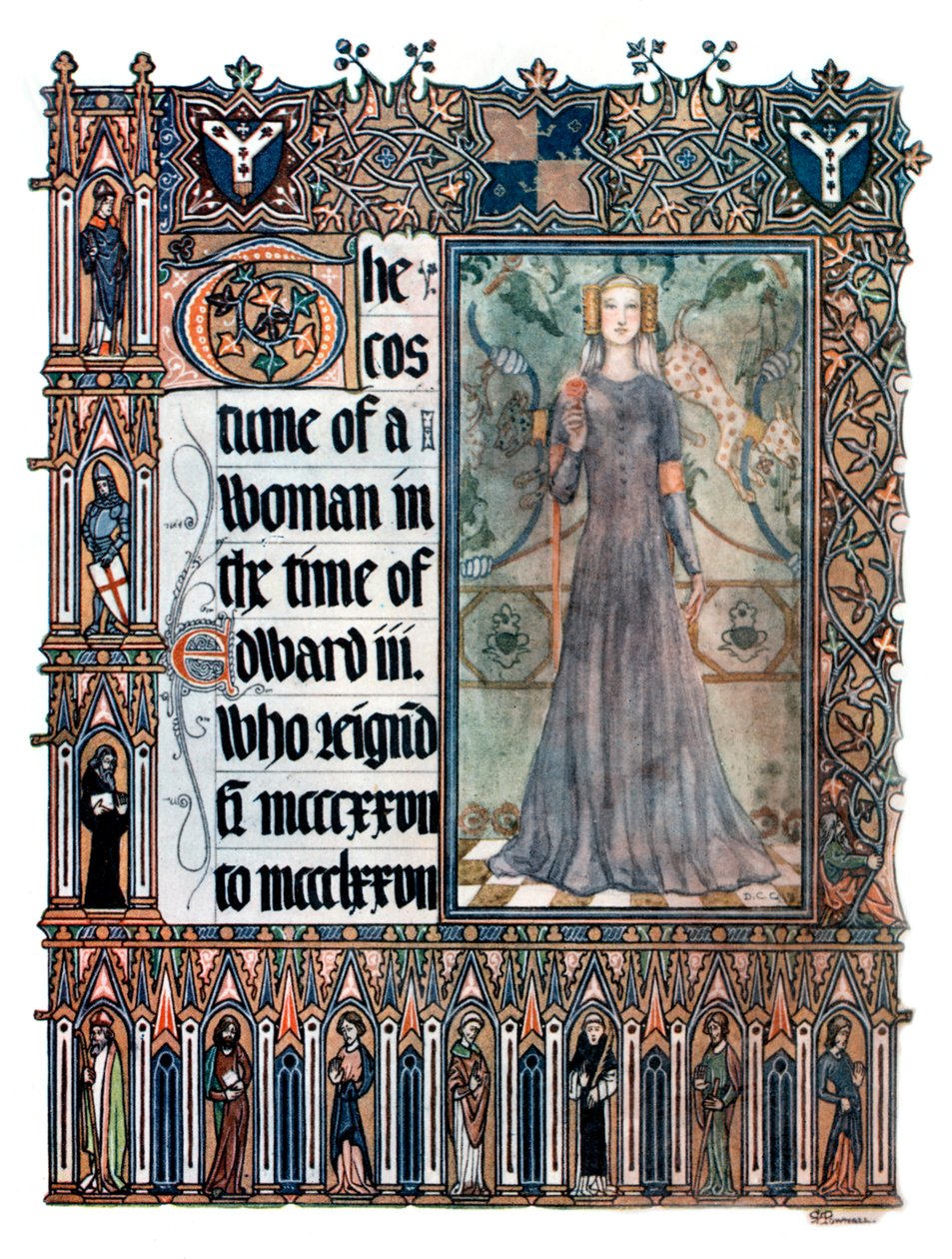Das Kostüm einer Frau zur Zeit von Edward III, 1909 von Unbekannt
