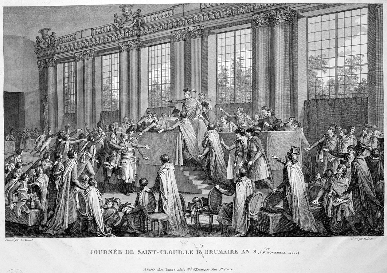 Der Staatsstreich des 18. Brumaire 9. November, 1799, 19. Jahrhundert von Unbekannt