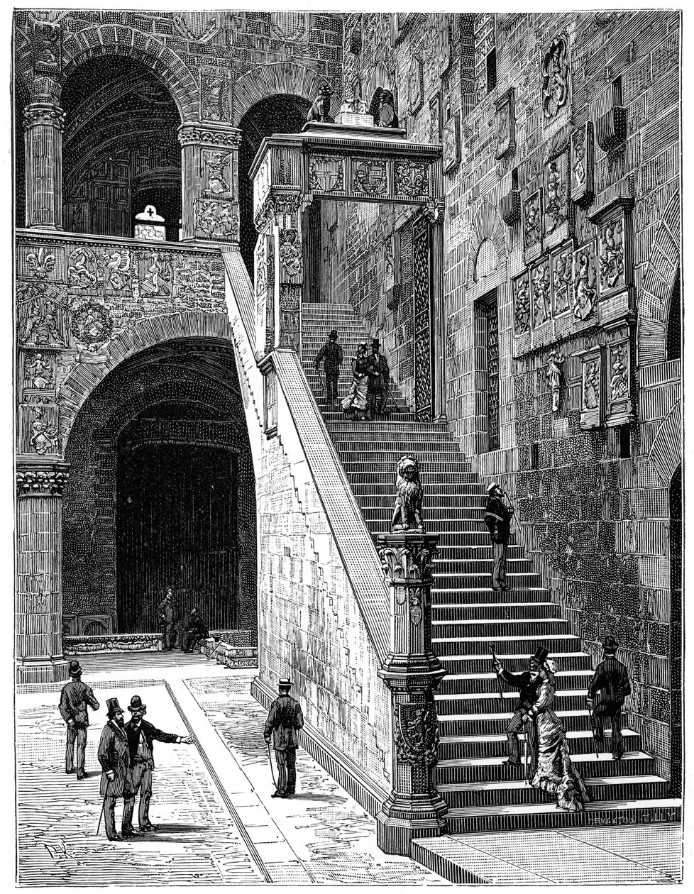 Der Innenhof des Bargello, Florenz, Italien, 1882 von Unbekannt