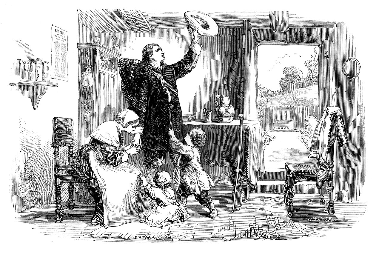 Die Abreise von Roger Williams (1603-1683) nach Salem Island, um 1902 von Unbekannt