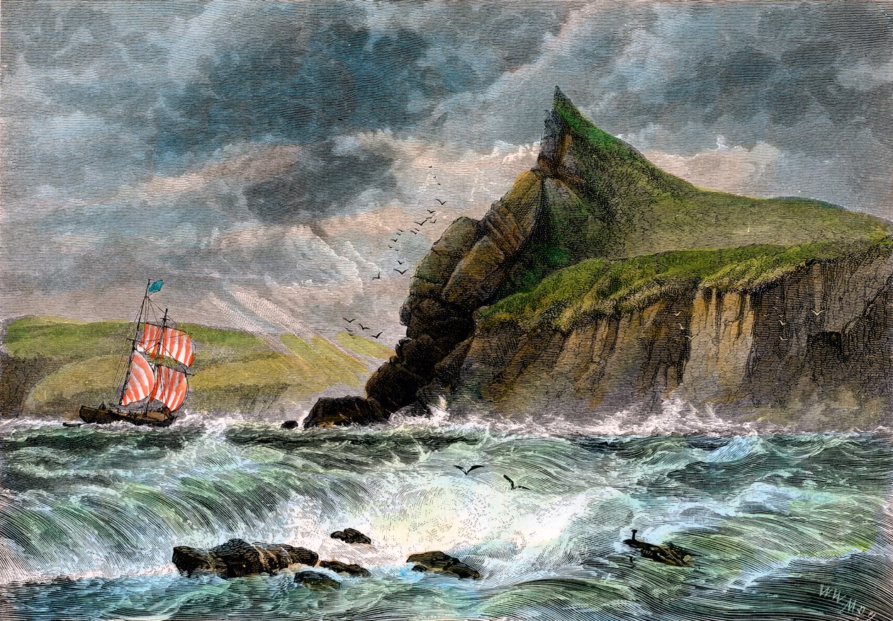 Der Eingang zum Hafen von Fowey, Cornwall, 19. Jahrhundert von Unbekannt