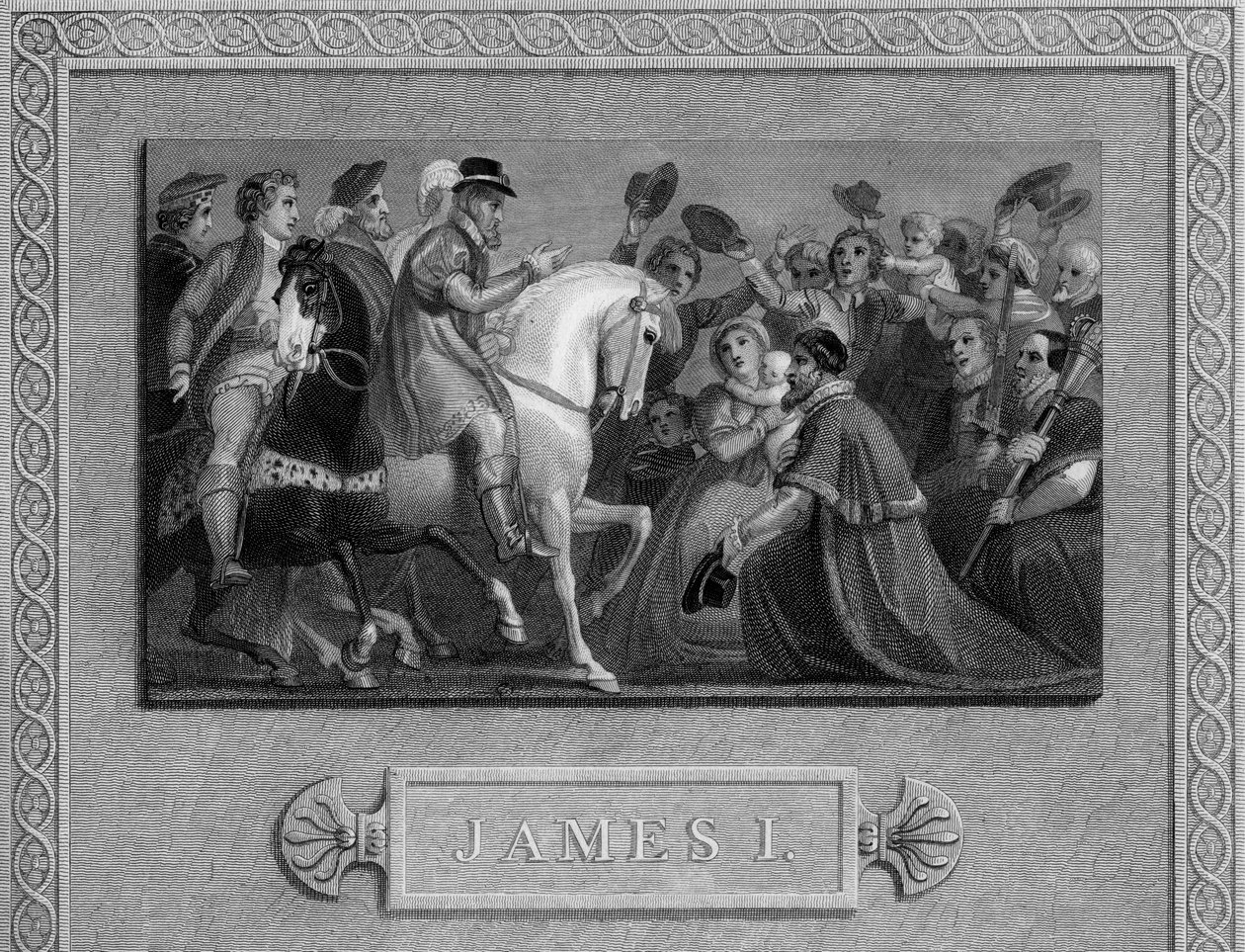 Der Einzug von James I in London, ca. 1603, 19. Jahrhundert von Unbekannt