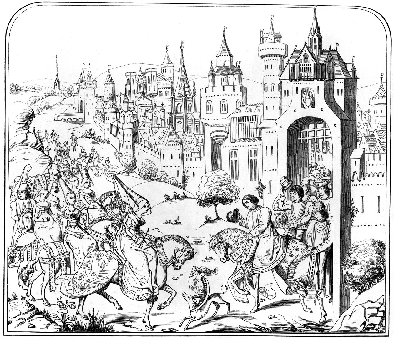 Der Einzug von Königin Isabel in Paris, 15. Jahrhundert, 1849 von Unbekannt