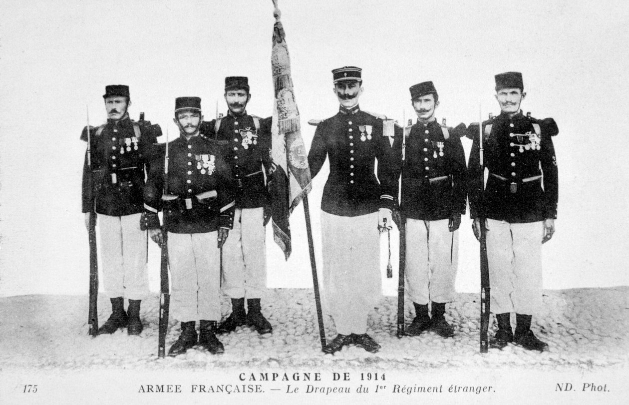 Die Flagge des 1. Regiments der französischen Fremdenlegion, 1914 von Unbekannt