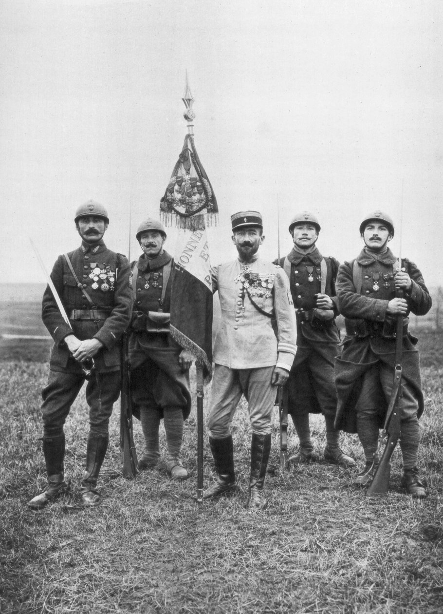 Die Fahne des Regiments de Marche, der Französischen Fremdenlegion, ca. 1914-1918 von Unbekannt