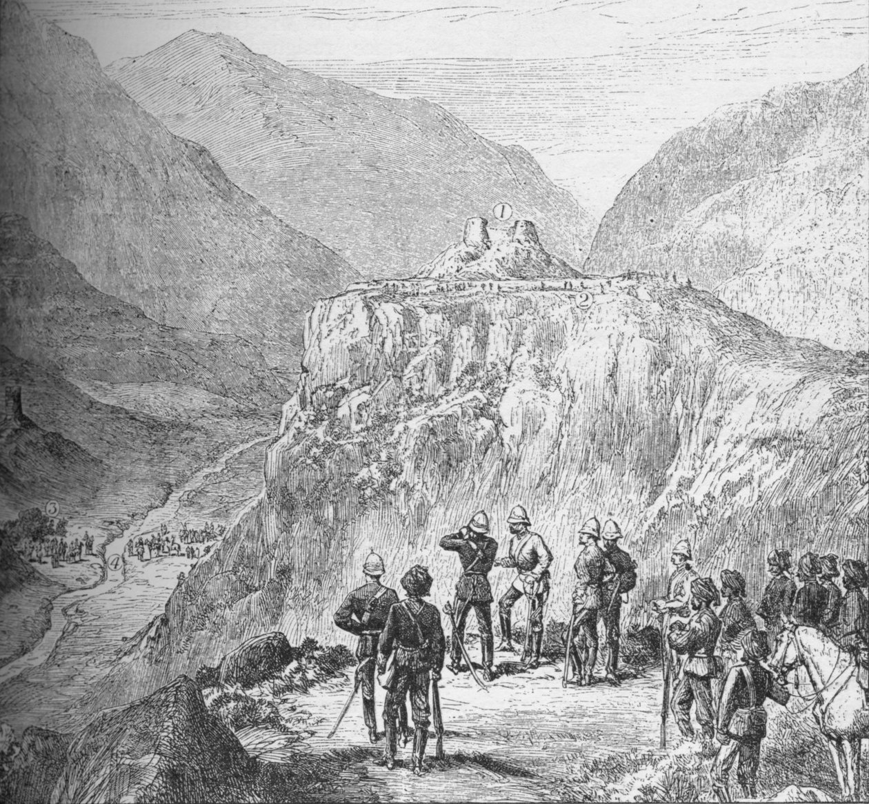 Das Fort von Ali Masjid im Khyber-Pass, 1908 von Unbekannt