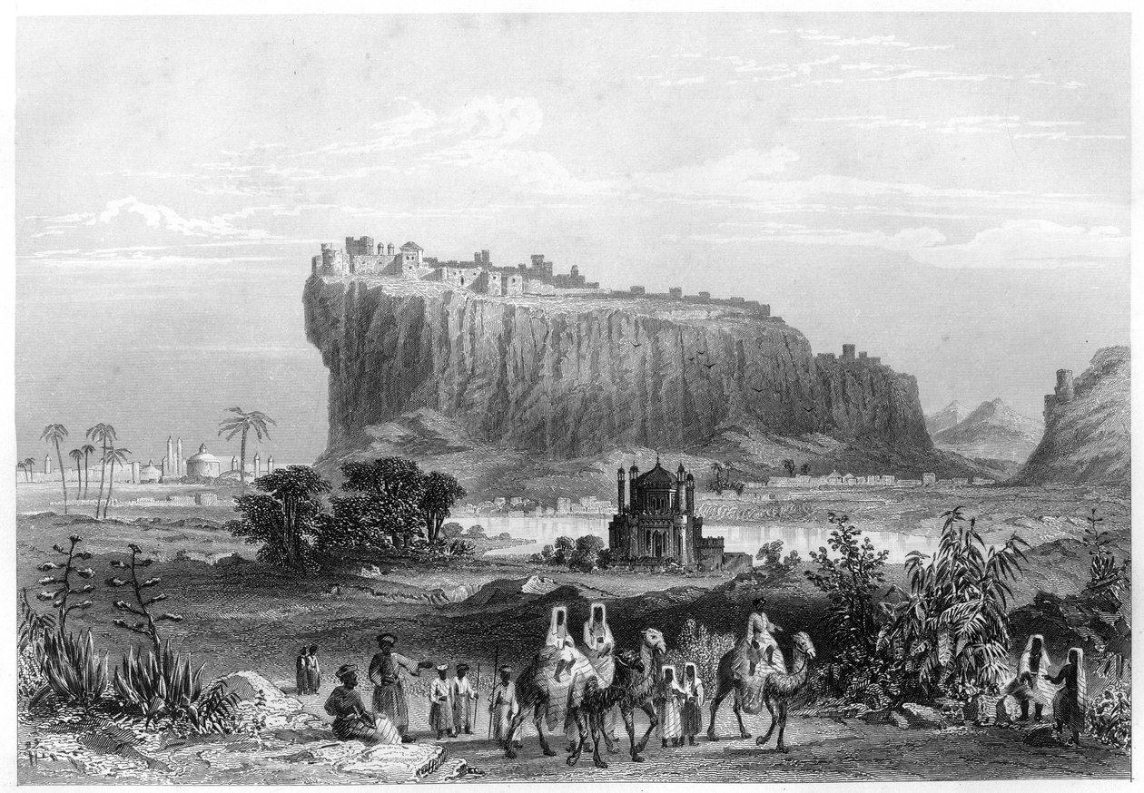 Die Hügelburg von Gwalior, Indien, ca. 1860 von Unbekannt