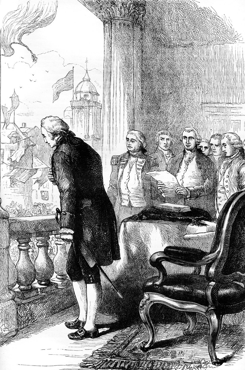 Die Amtseinführung von George Washington als Präsident der Vereinigten Staaten, 1789 ca. 1880 von Unbekannt