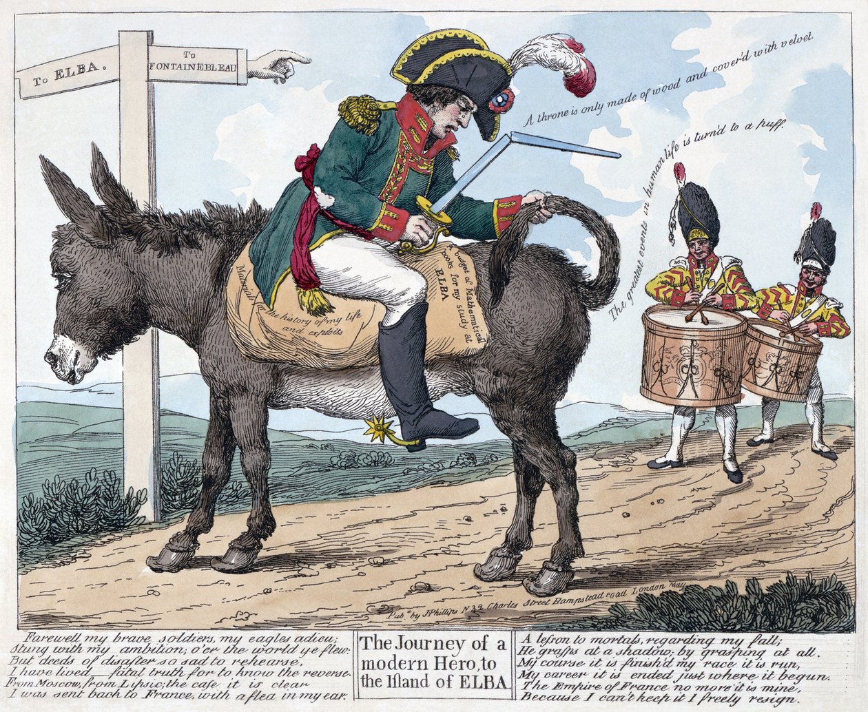 Die Reise eines modernen Helden zur Insel Elba, 1814 von Unbekannt
