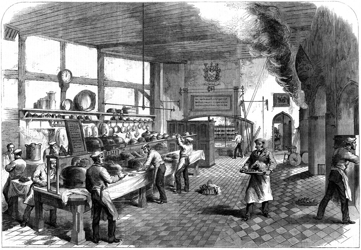 Die Küche der Charterhouse School, Godalming, Surrey, 1867 von Unbekannt