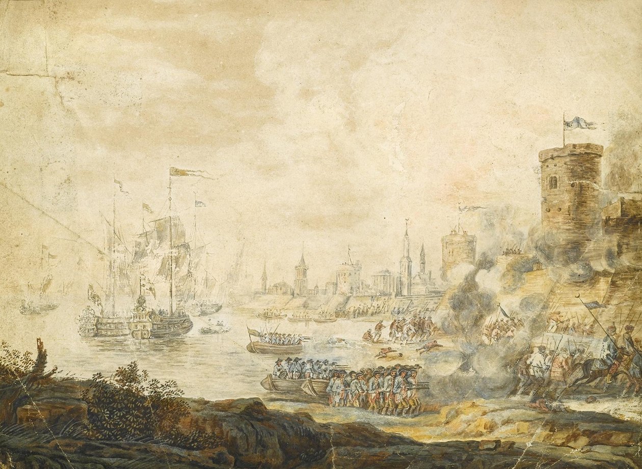 Die Seeschlacht von Chesma am 5. Juli 1770, 18. Jahrhundert von Unbekannt