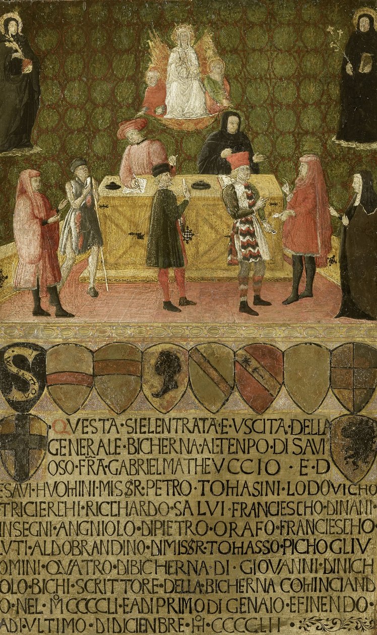 Das Büro des Steuereintreibers Biccherna von Siena, 1451-1452 von Unbekannt