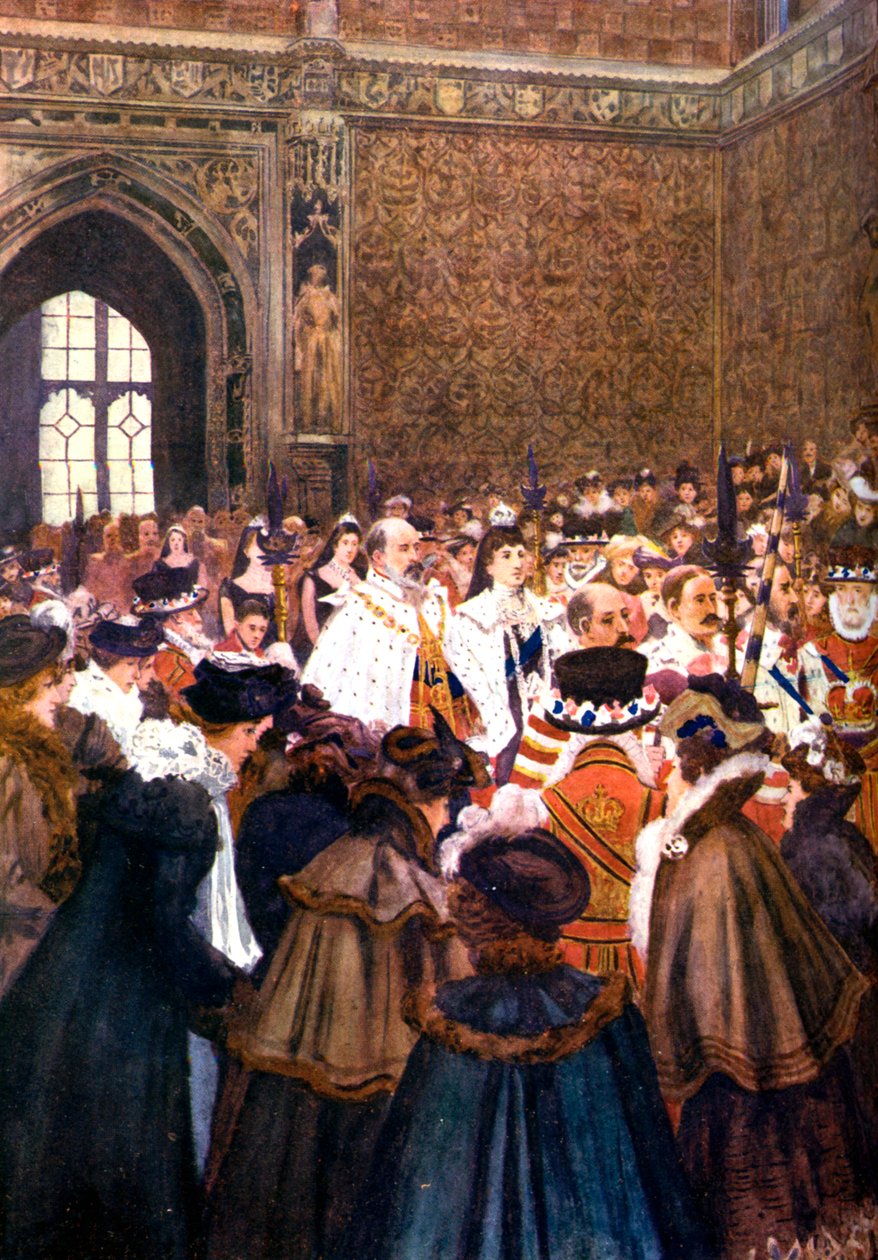 Die Eröffnung des Parlaments durch König Edward VII., ca. 1905 von Unbekannt