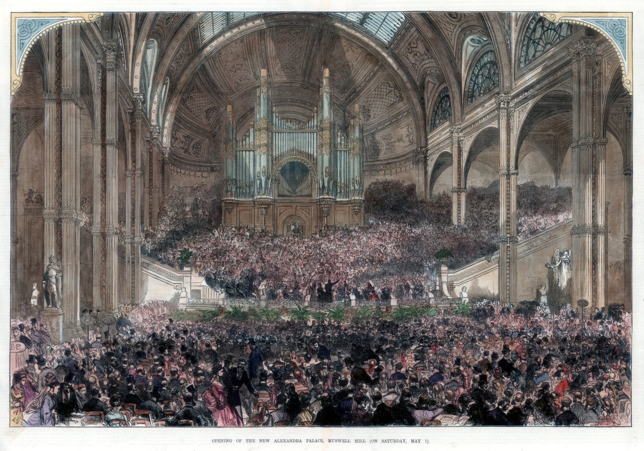 Die Eröffnung des neuen Alexandra Palace, Muswell Hill, 1. Mai 1875 von Unbekannt