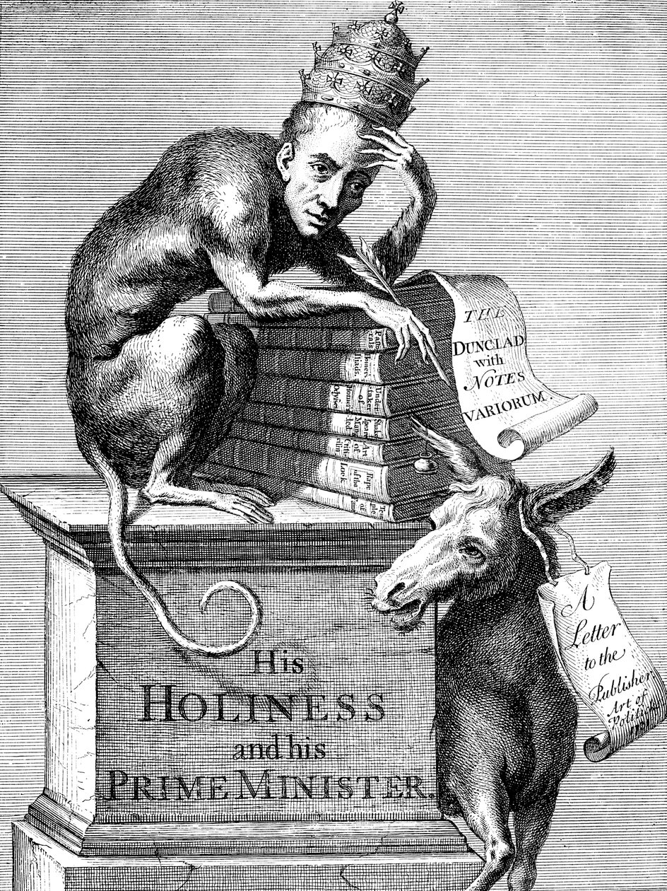 Das Gesicht und der Charakter eines alexandrinischen Hyperkritikers und Kommentators, 1728 von Unbekannt