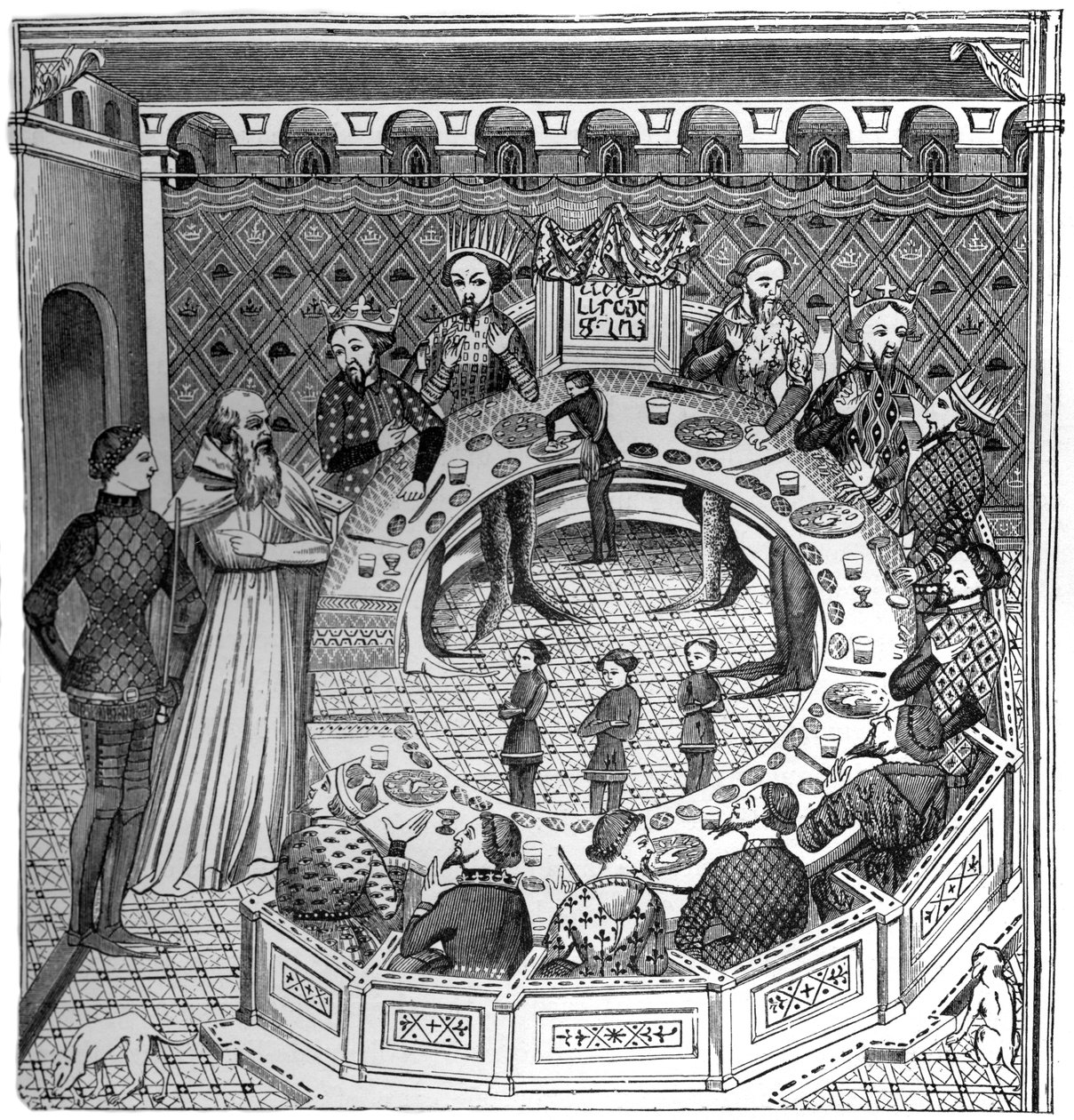 Die Tafelrunde von König Artus von Britannien, 14. Jahrhundert, 1870 von Unbekannt