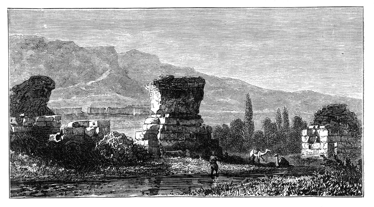 Die Ruinen von Sardis, Lydien, Türkei, um 1890 von Unbekannt