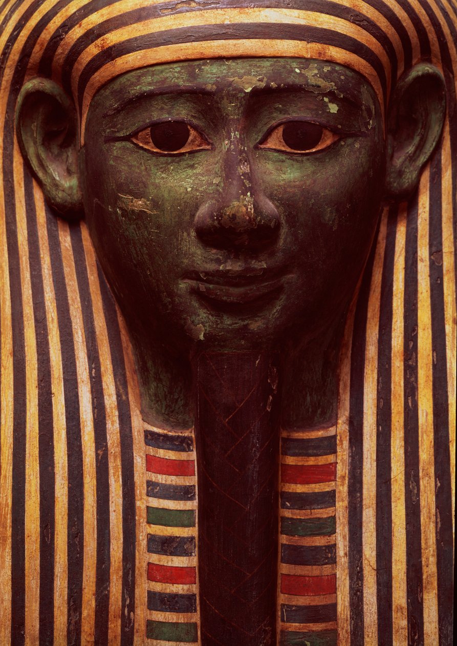 Der Sarkophag von Psametik (664-610 v. Chr.) (Detail des Gesichts) von Unbekannt