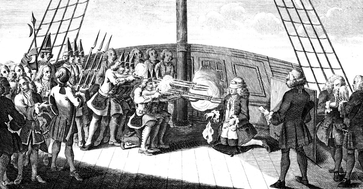 Die Erschießung von Admiral Byng an Bord der Monarque, 1757 von Unbekannt