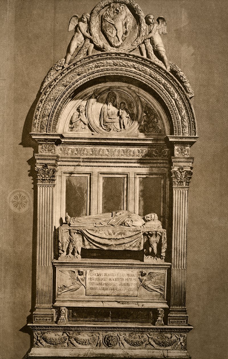 Das Grab von Leonardo Bruni ca. 1369-1444, Basilika Santa Croce, Florenz von Unbekannt