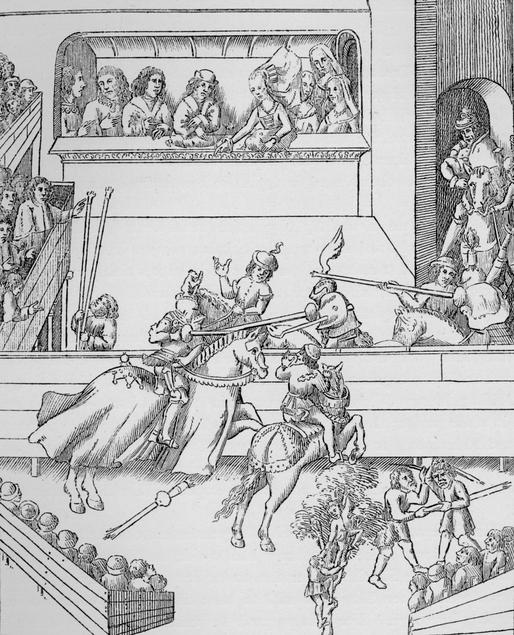 Turnier des Earl of Warwick, 16. Jahrhundert, 1906 von Unbekannt