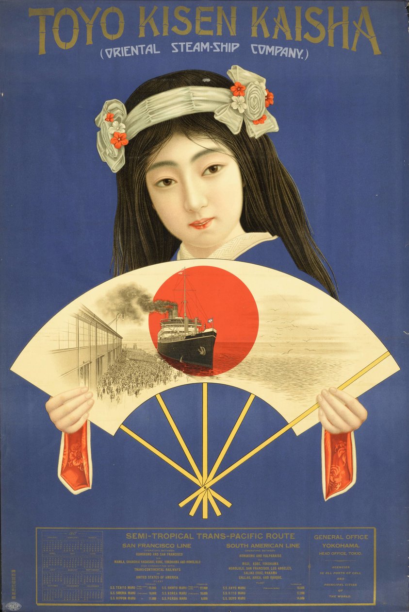 Toyo Kisen Kaisha - Oriental Steamship Company, Yokohama, 1917 von Unbekannt