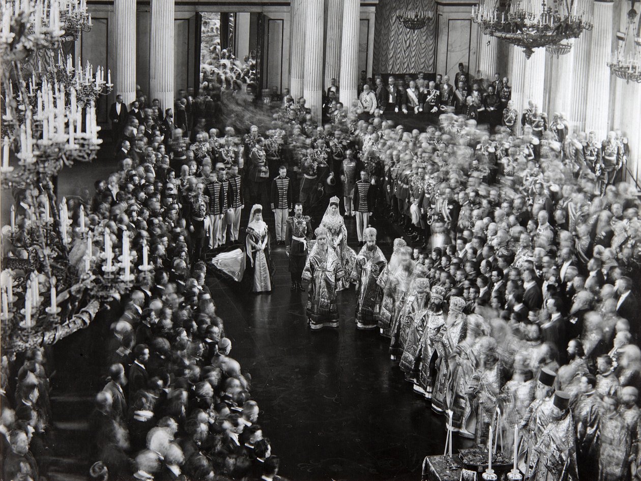 Zar Nikolaus II. bei der Eröffnungszeremonie der ersten Duma, St. Petersburg, Russland, 1906 von Unbekannt