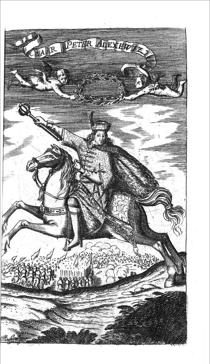 Zar Peter I. Alexejewitsch aus Georg Adam Schleissing Derer beyden Czaaren in Reussland Iwan und Peter Alexewiz, 1693 von Unbekannt