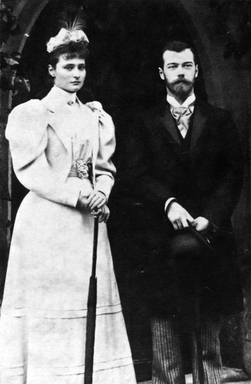 Zarin Alexandra Feodorowna und Zar Nikolaus II. von Russland, ca. 1900 von Unbekannt