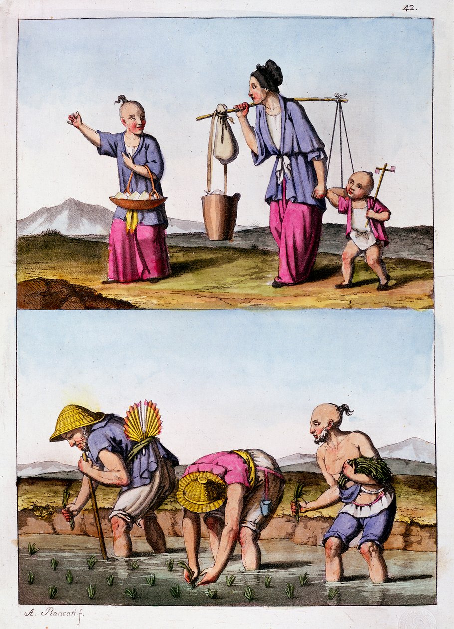 Zwei chinesische Szenen, um 1830 von Unbekannt