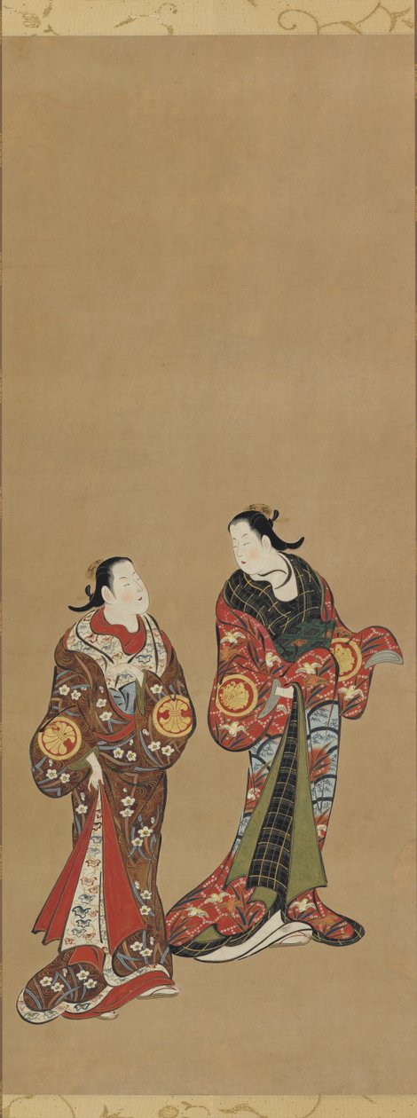 Zwei große Frauen in dunklen Roben, Edo-Periode, 1615-1868 von Unbekannt