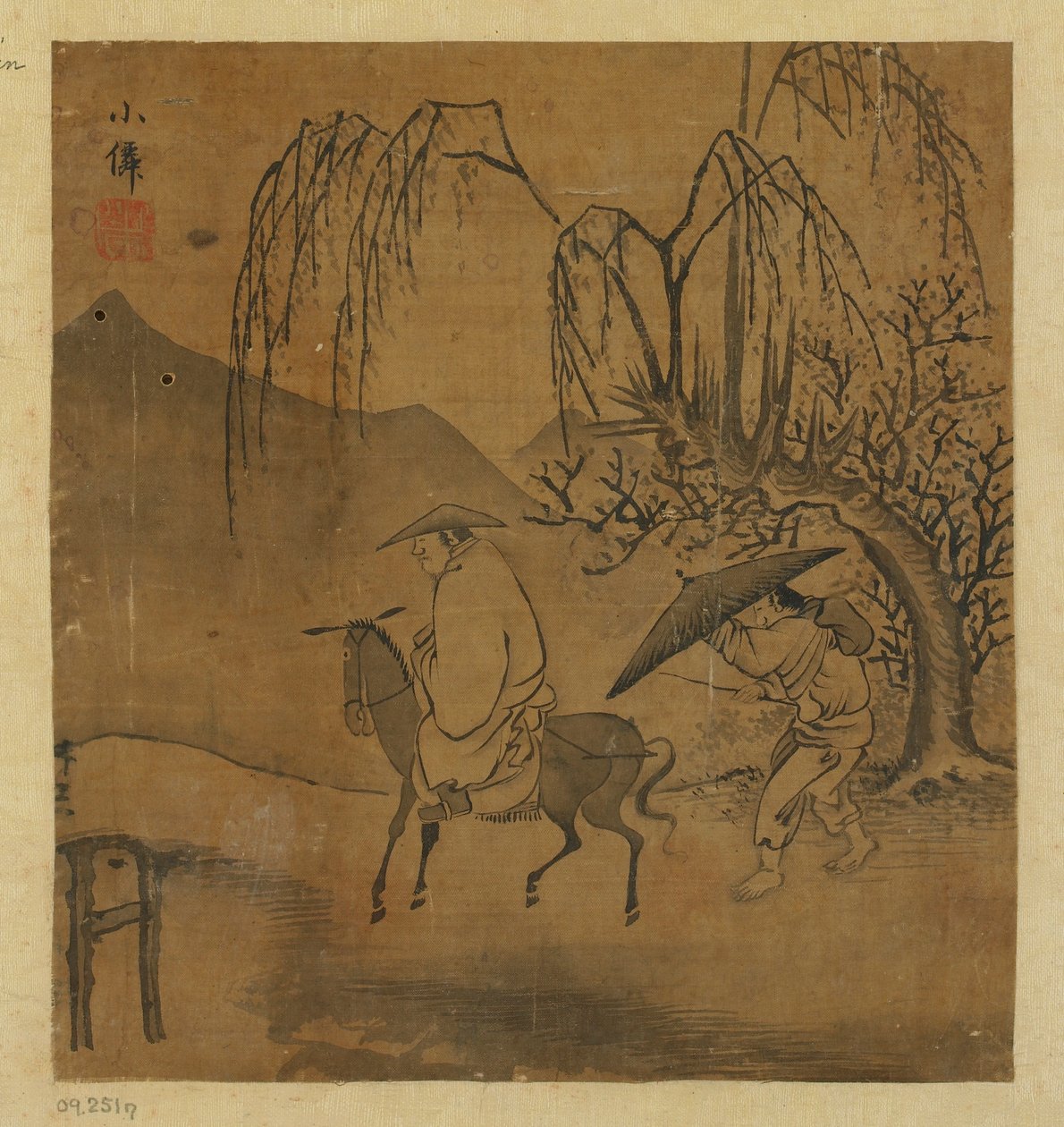 Zwei Reisende im Regen, möglicherweise Ming-Dynastie, 1368-1644 von Unbekannt