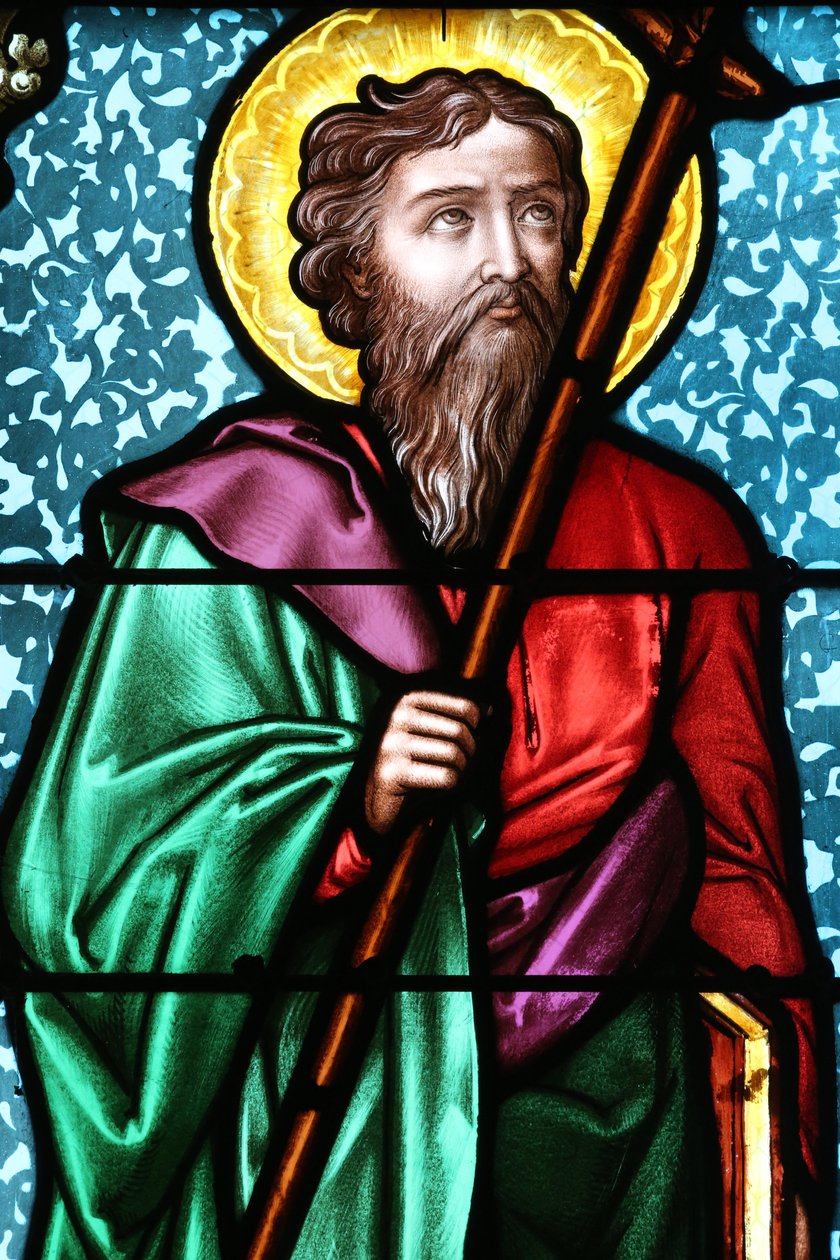Kirche von Vault de Lugny. Glasfenster. Heiliger Philippus der Apostel. Frankreich von Unbekannt